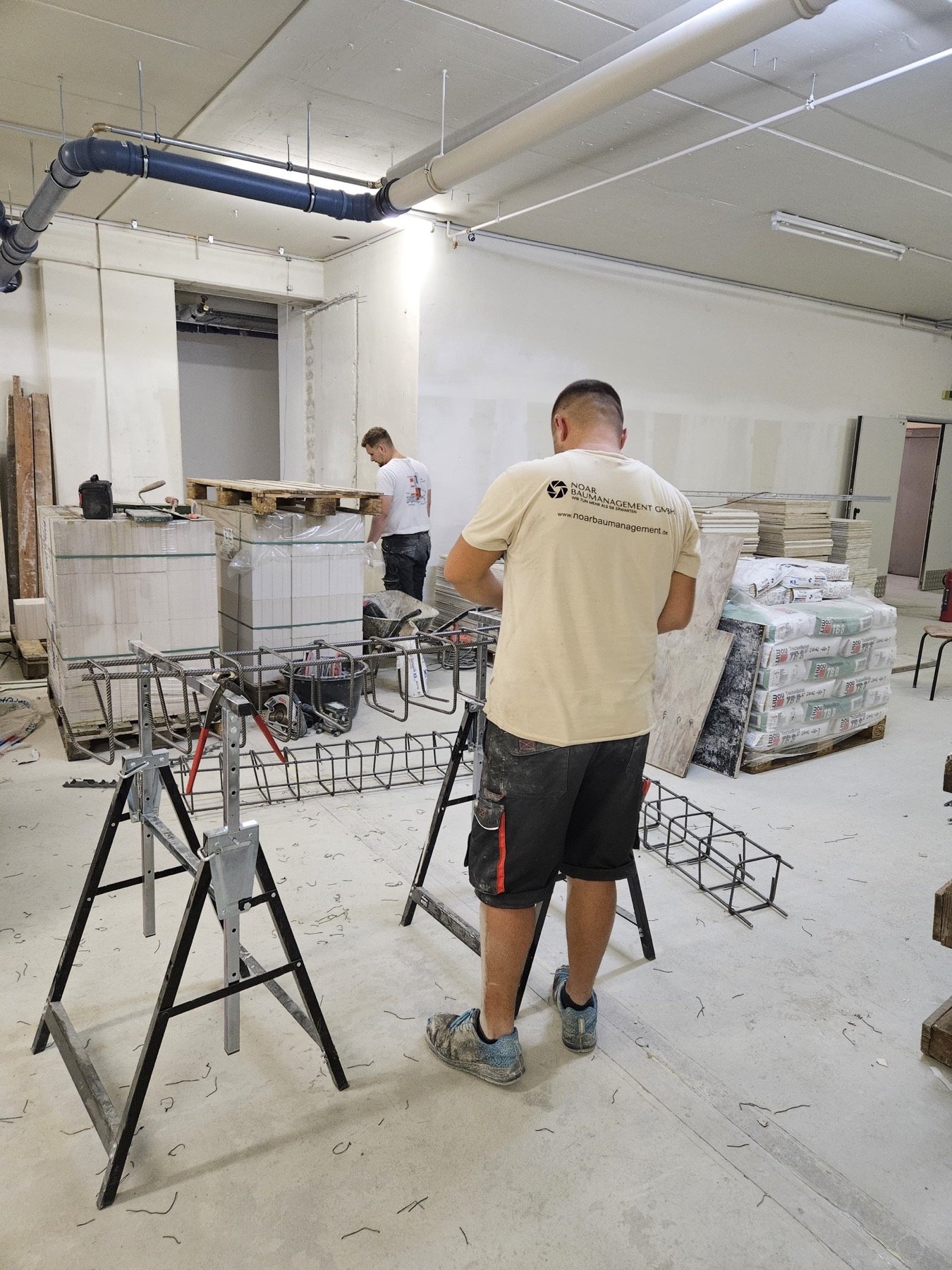 Vorbereitung und Material auf der Baustelle